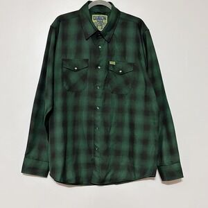 Dixxon Absinthe Heritage Flannel Black and Green Plaid Size X-Large